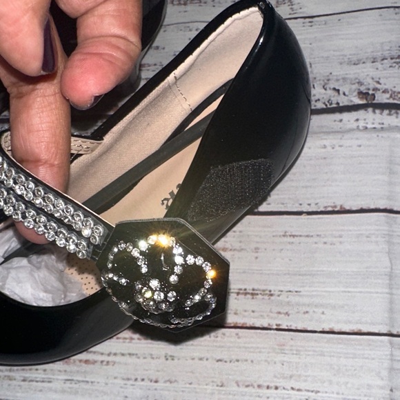 Link Black Dress Shoes with Rhinestone Straps Sz. 11 - Picture 8 of 8